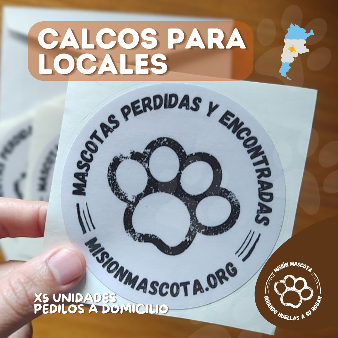Calco adhesiva Misión Mascota